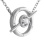 14K white gold toggle necklace with 6 diamonds - view 2
