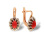 Coral Rose and White Gold Earrings