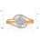 Ring Featuring 41 Diamonds. Tested 585 (14K) Rose and White Gold. View 2