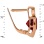 Nifty Earrings with Garnet Diameter 9mm. Hypoallergenic Cadmium-free 585 (14K) Rose Gold. View 2