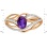 Sultry Amethyst and Diamond Ring. Hypoallergenic Cadmium-free 585 (14K) Rose Gold. View 2