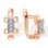 CZ Buckle Earrings for Children. Certified 585 (14kt) Rose Gold, Rhodium Detailing