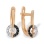 Black and White CZ Circle Children Earrings. 585 (14kt) Rose Gold, Black and White Rhodium