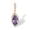 Marquise-shaped Amethyst Pendant. 'Empress' Series, 585 Rose Gold