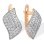 Micro-pavé CZ Earrings. Certified 585 (14kt) Rose Gold, Rhodium Detailing