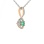 Emerald with Diamond Halo Pendant. View 2