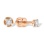 Tiny Diamond Stud Earrings. Certified 585 (14kt) Rose Gold, Rhodium Detailing