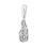 Diamond teardrop-shaped pendant made of 14kt white gold. View 3