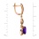 Height of Dangle Earrings with Amethyst and Champagne Diamonds