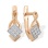 Pave CZ Leverback Earrings. 585 (14kt) Rose Gold