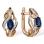 Sapphire and Diamond Earrings with Artistic Flair. Hypoallergenic Cadmium-free 585 (14K) Rose Gold