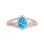 Blue Topaz Diamond Triple Shank Ring. View 2