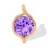 Nifty Slide Pendant with Amethyst Diameter 9mm. Hypoallergenic Cadmium-free 585 (14K) Rose Gold