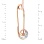 Rose Gold Safety Pin with CZ. View 3