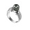 Tahitian Black Pearl and Diamond 14kt White Gold Ring. View 3