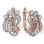 Luxury Diamond Vintage Leverback Earrings. Certified 585 (14kt) Rose and White Gold
