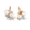 Vintage Style Pearl and Diamond Earrings. 585 (14kt) Rose and White Gold