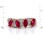 585 Rose Gold Ring with Diamond Ribbons & Marquise-shaped Rubies - Angle 2