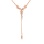 CZ Y-shaped Rose Gold Necklace. View 2
