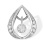 Swaying Diamond Teardrop-shaped Pendant. Certified 585 (14kt) White Gold