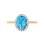 Blue topaz and diamond hypoallergenic ring. View 2
