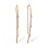 Threader Earrings with Hanging Blue Topazes. Hypoallergenic 585 Rose Gold, Rhodium Detailing