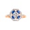 Art Deco Sapphire and Diamond Octagonal Ring. View 2