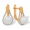 Sparkle Earrings with 7.5mm Pearls and 64 Diamonds. Hypoallergenic 585 Rose Gold, Rhodium Detailing