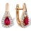Old World Style Earrings with Rubies and Diamonds. Hypoallergenic Cadmium-free 585 (14K) Rose Gold