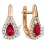 Old World Style Earrings with Rubies and Diamonds. Hypoallergenic Cadmium-free 585 (14K) Rose Gold