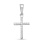 Protestant Cross with 17 Diamonds, 20mm High. Certified 585 (14kt) White Gold, Rhodium Finish