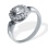 Diamond Halo Engagement Ring. 585 (14kt) White Gold