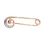 Rose Gold Safety Pin with CZ. View 2