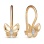 Butterfly Diamond Earrings for Kids. Certified 585 (14kt) Rose Gold, Rhodium Detailing
