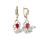 Ruby and Diamond Long Earrings. Art Deco-inspired Rose Gold Dangle Earrings