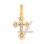 4 Diamonds Cross Pendant for Her. Certified 585 (14kt) Rose and White Gold