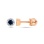 Sapphire with Diamond Halo Stud Earrings. Certified 585 (14kt) Rose Gold, Screw Backs