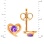 Amethyst Heart Stud Earrings. Measurements