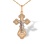 Classic Russian Cross Pendant with Crucifix. Certified 585 (14kt) Rose and White Gold