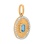 Blue Topaz and Diamond Ribby Gold Pendant - Angle 2