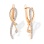 CZ Scarf Leverback Earrings. Certified 585 (14kt) Rose Gold