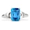 14K White Gold Ring with Swiss Hue Blue Topaz and 6 Diamonds. View 2