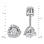 Size of Diamond Open Gallery Stud Earrings.