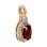 Garnet and Diamond Pendant with Nostalgic Motif. Hypoallergenic Cadmium-free 585 (14K) Rose Gold. View 2