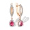 Dandle Teardrop Ruby and Diamond Earrings. Certified 585 (14kt) Rose Gold, Rhodium Detailing
