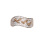 CZ Curved Rose Gold Band With Bay Leaves. View 2