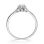 Fashionable Ring with Center and Side Diamonds in White Gold. View 3