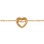 Gold Necklace with Sliding Heart Set with Diamond - Angle 5