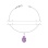 Necklace with Twirling Teardrop Amethyst. Hypoallergenic Certified 925 Silver, Rhodium