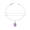 Necklace with Twirling Teardrop Amethyst. Hypoallergenic Certified 925 Silver, Rhodium